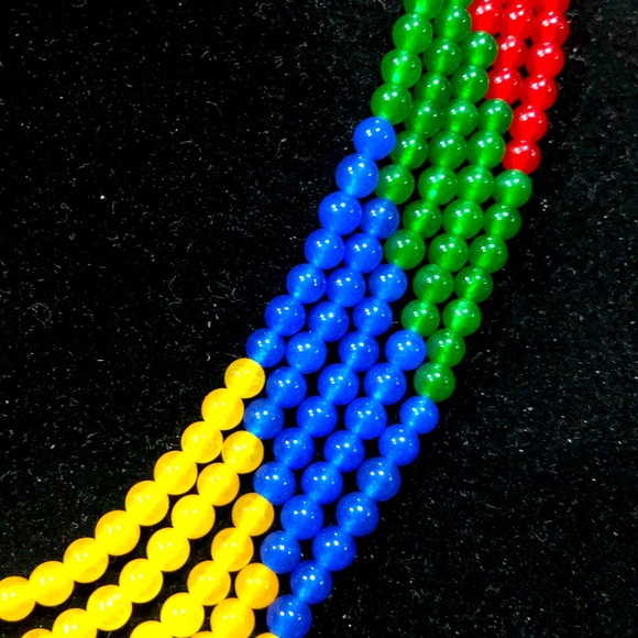 5 Row Jade Multi-Color Necklace - Picture 3 of 5